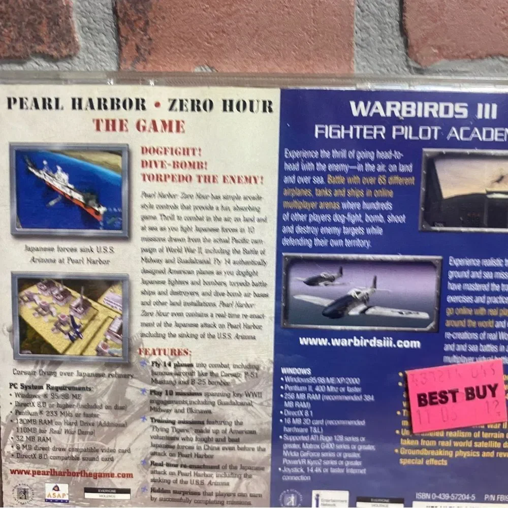 Pearl Harbor - Zero Hour the Game / Warbirds III PC (Win 95/98)